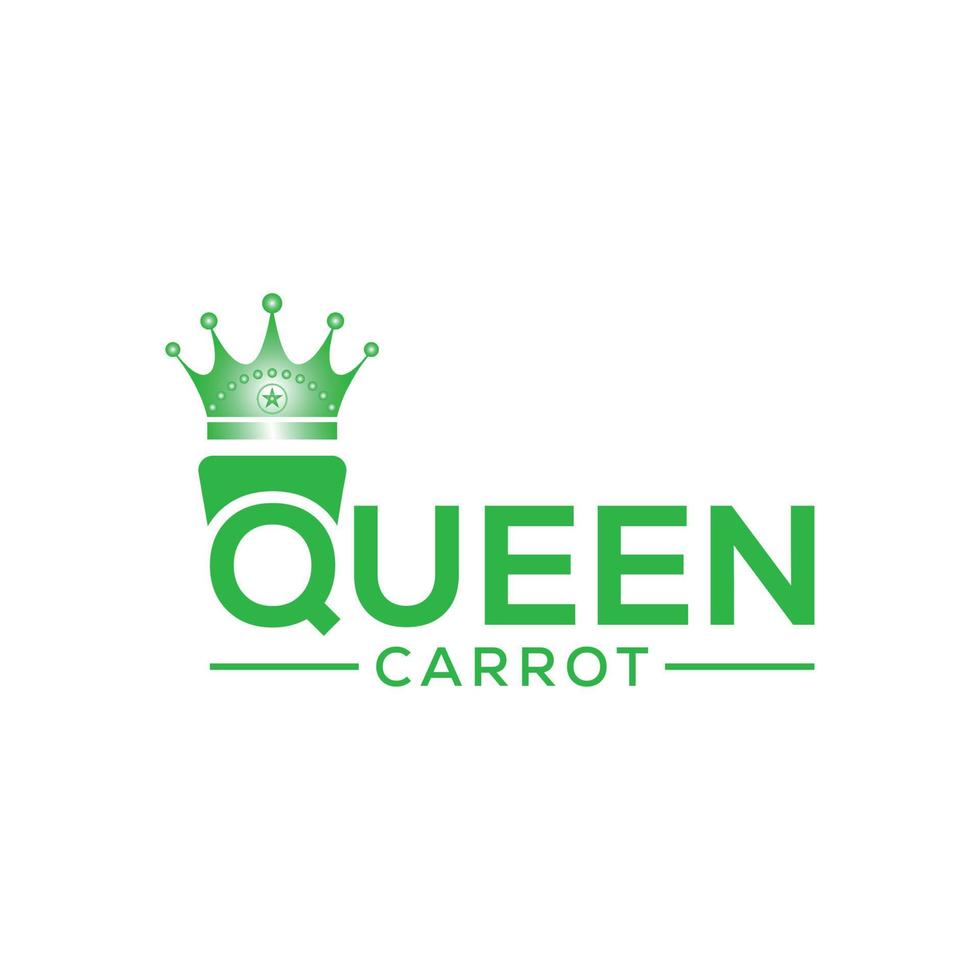 Regina carota vettore illustrazione modello verde colore.