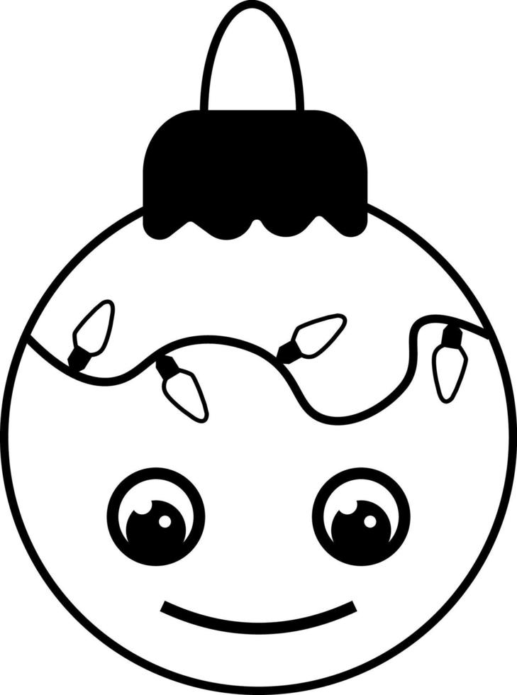 albero palla linea icona. natale decorazione vettore illustrazione isolato su bianca. albero globo schema stile disegno, progettato per ragnatela e app. vettore illustrazione