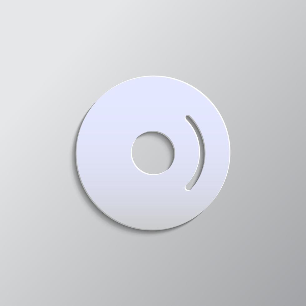 CD, disco, DVD carta stile, iocn. grigio colore vettore sfondo- carta stile vettore icona.