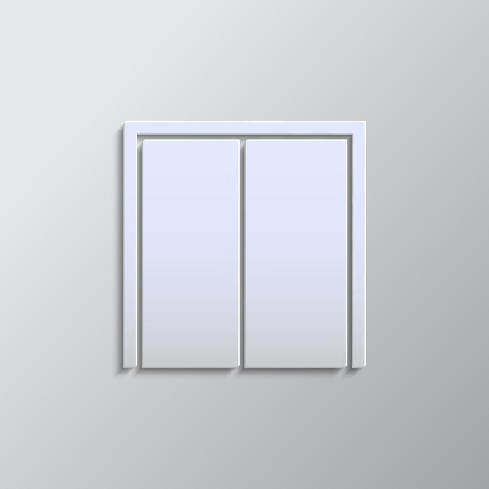 porta, icona carta stile. grigio colore vettore sfondo- carta stile vettore icona