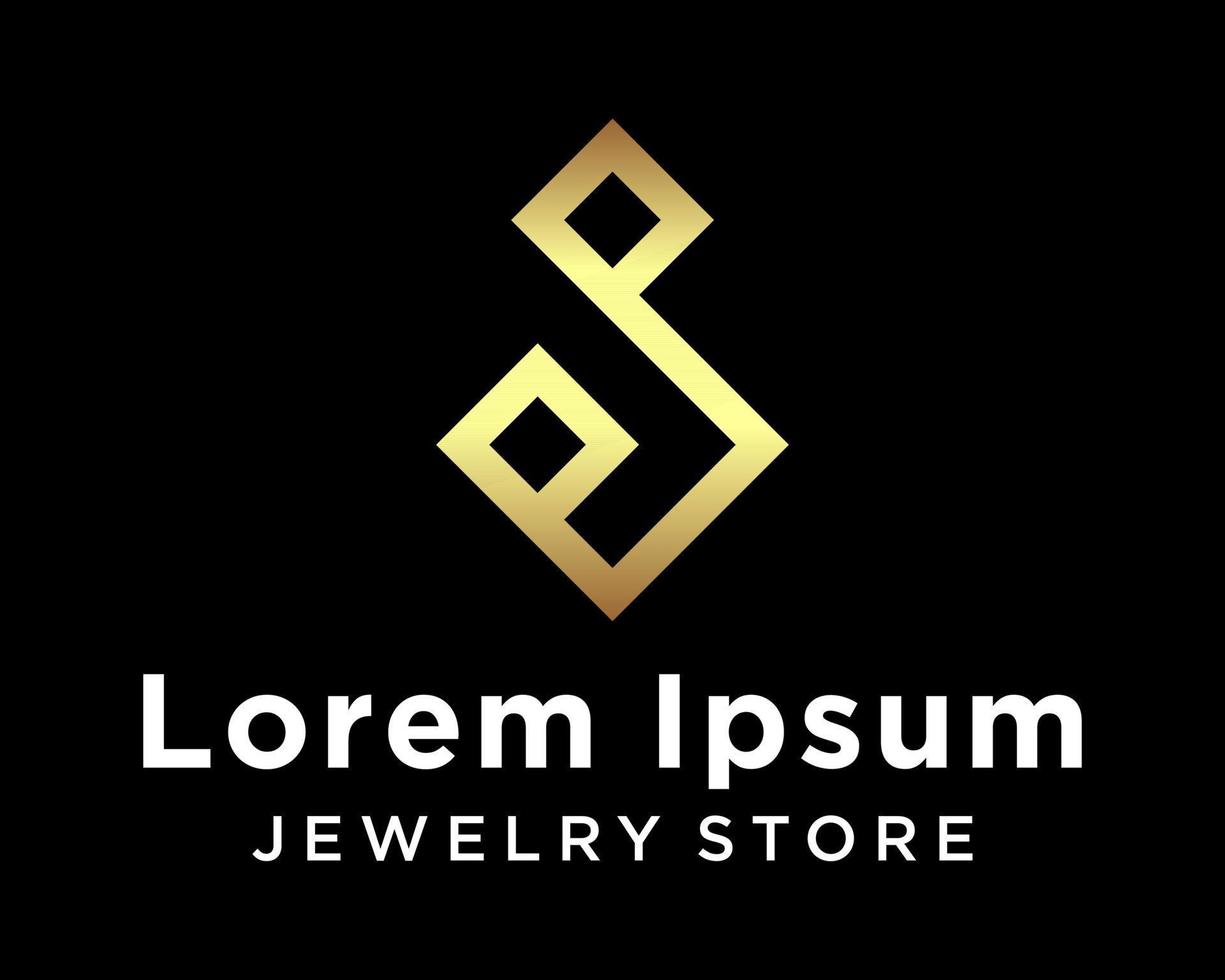 impostato lettera j monogramma gioielleria oro metallo lusso brillante etichetta simbolo gioielleria memorizzare marca design vettore