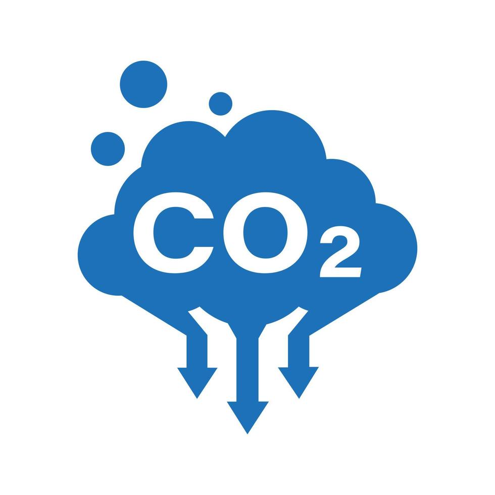 carbonio biossido riduzione. co2 emissioni. gas riduzione attività commerciale concetto. isolato vettore illustrazione