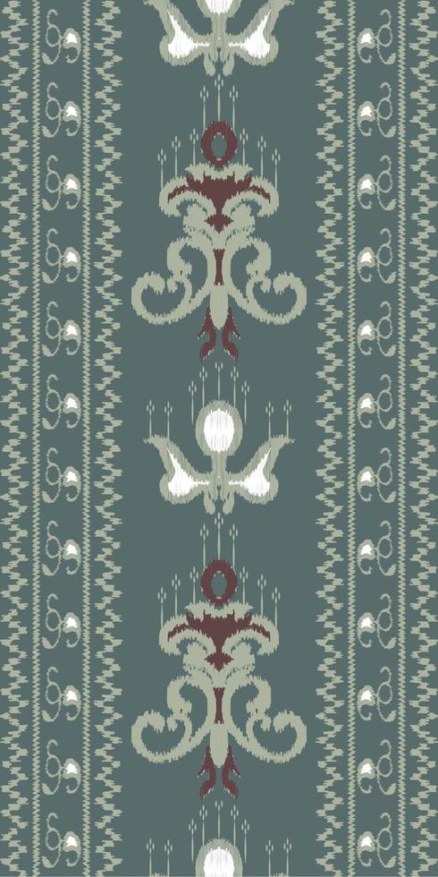 africano ikat paisley ricamo. ikat stampe tribale gallone geometrico tradizionale etnico orientale design per il sfondo. gente, indiano, scandinavo, zingaro, saree Borneo tessuto confine ikkat vettore