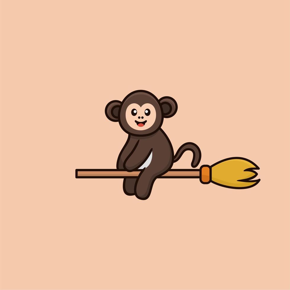 scimmia carino design logo concetto vettore