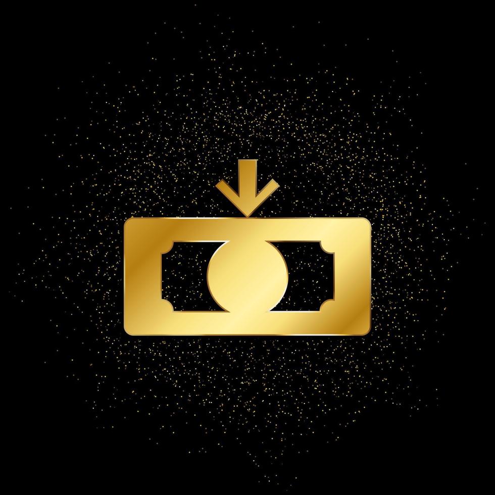 Contanti, finanza, i soldi oro icona. vettore illustrazione di d'oro particella sfondo. oro icona