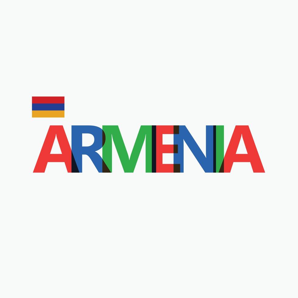dell'Armenia colorato tipografia con suo nazionale bandiera. occidentale asiatico nazione tipografia. vettore