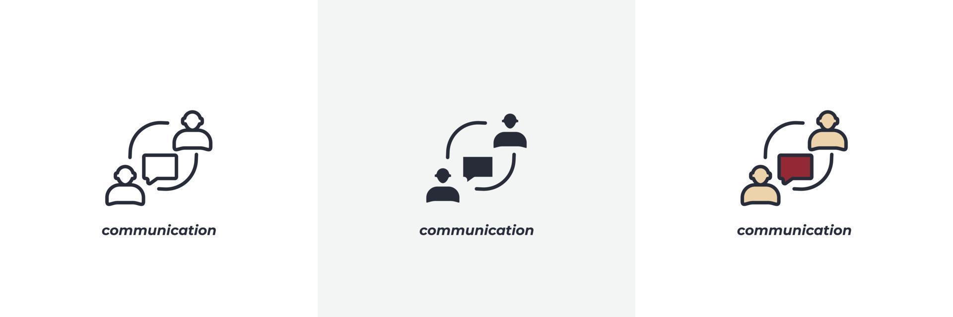 comunicazione icona. linea, solido e pieno schema colorato versione, schema e pieno vettore cartello. idea simbolo, logo illustrazione. vettore grafica