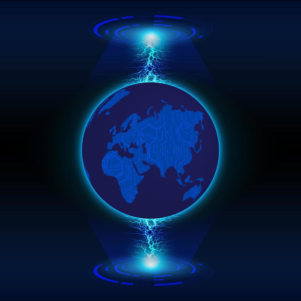 moderno olografico globo su tecnologia sfondo vettore
