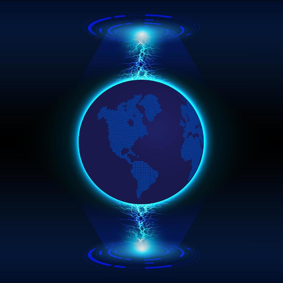 moderno olografico globo su tecnologia sfondo vettore