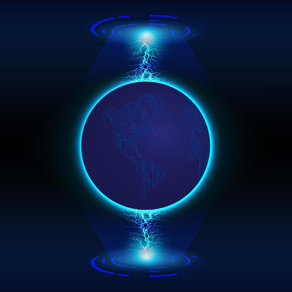 moderno olografico globo su tecnologia sfondo vettore