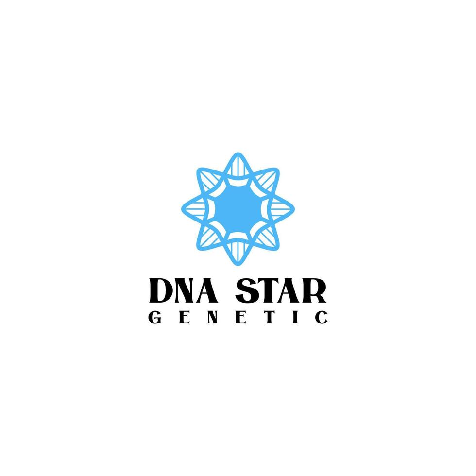 dna stella genetico logo design vettore