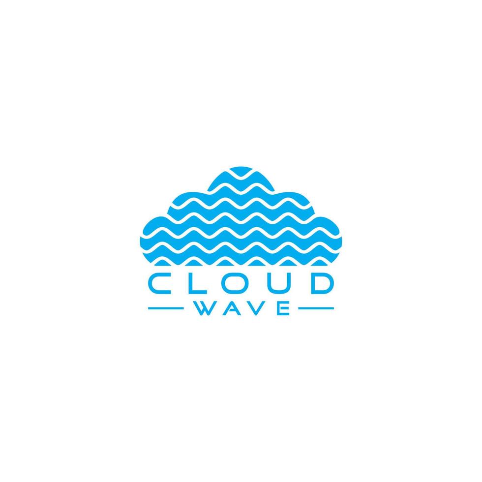 nube onda Tech logo design vettore
