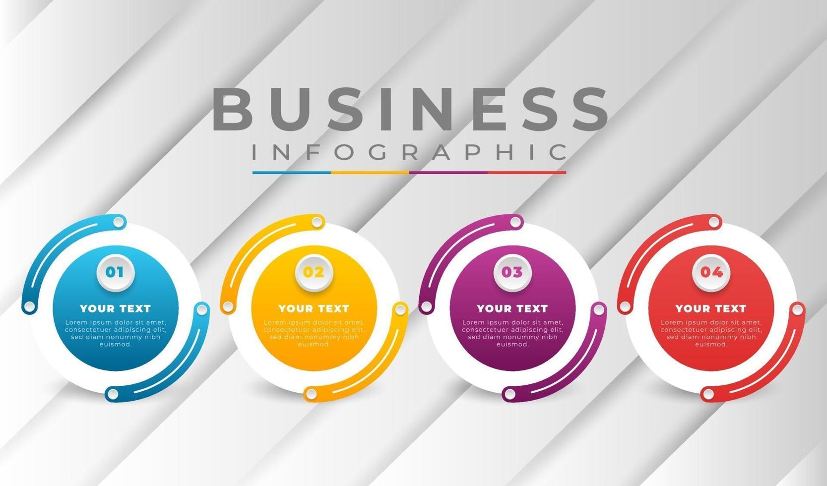 modello di business infografica con colori sfumati vettore