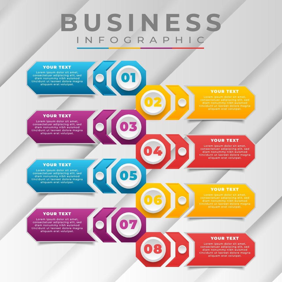 modello di business infografica con colori sfumati vettore