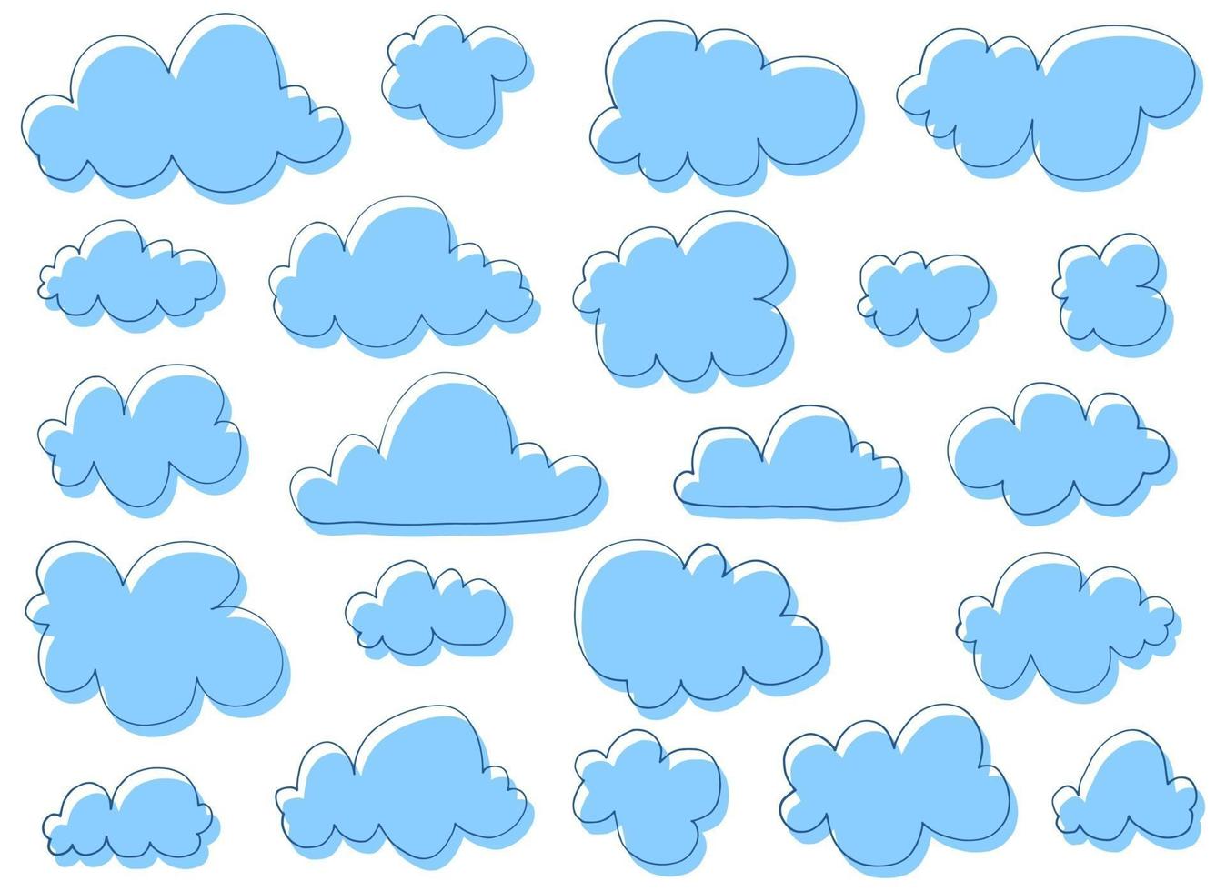 illustrazione di disegno vettoriale nuvole disegnate a mano