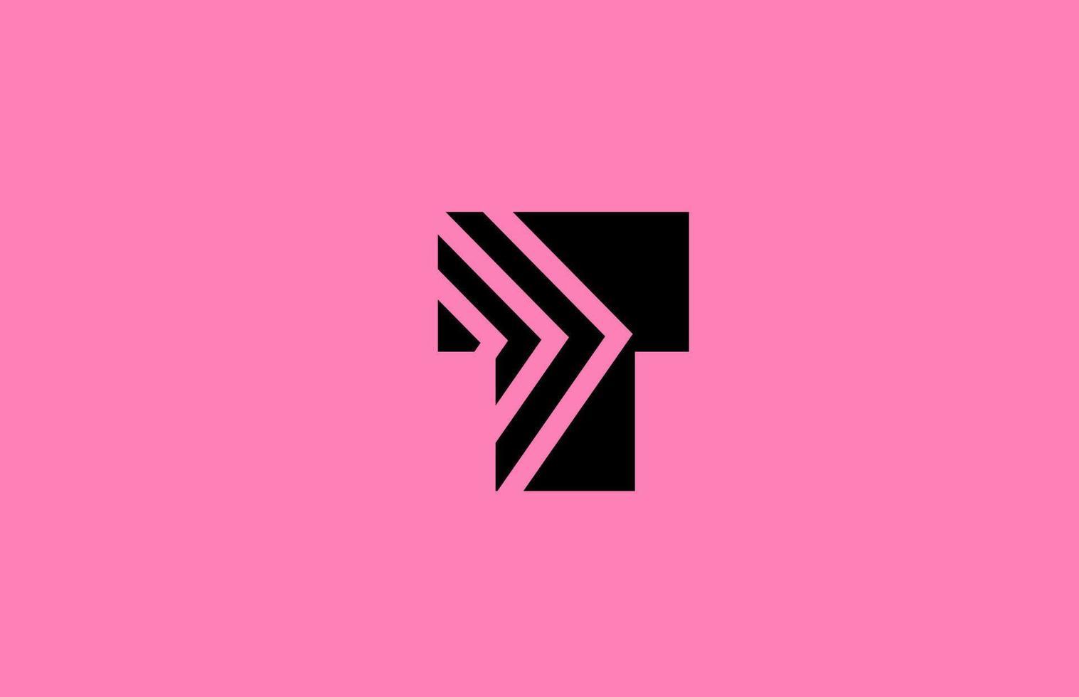 rosa nero t alfabeto lettera logo icona design con geometrico Linee. creativo modello per azienda e attività commerciale vettore