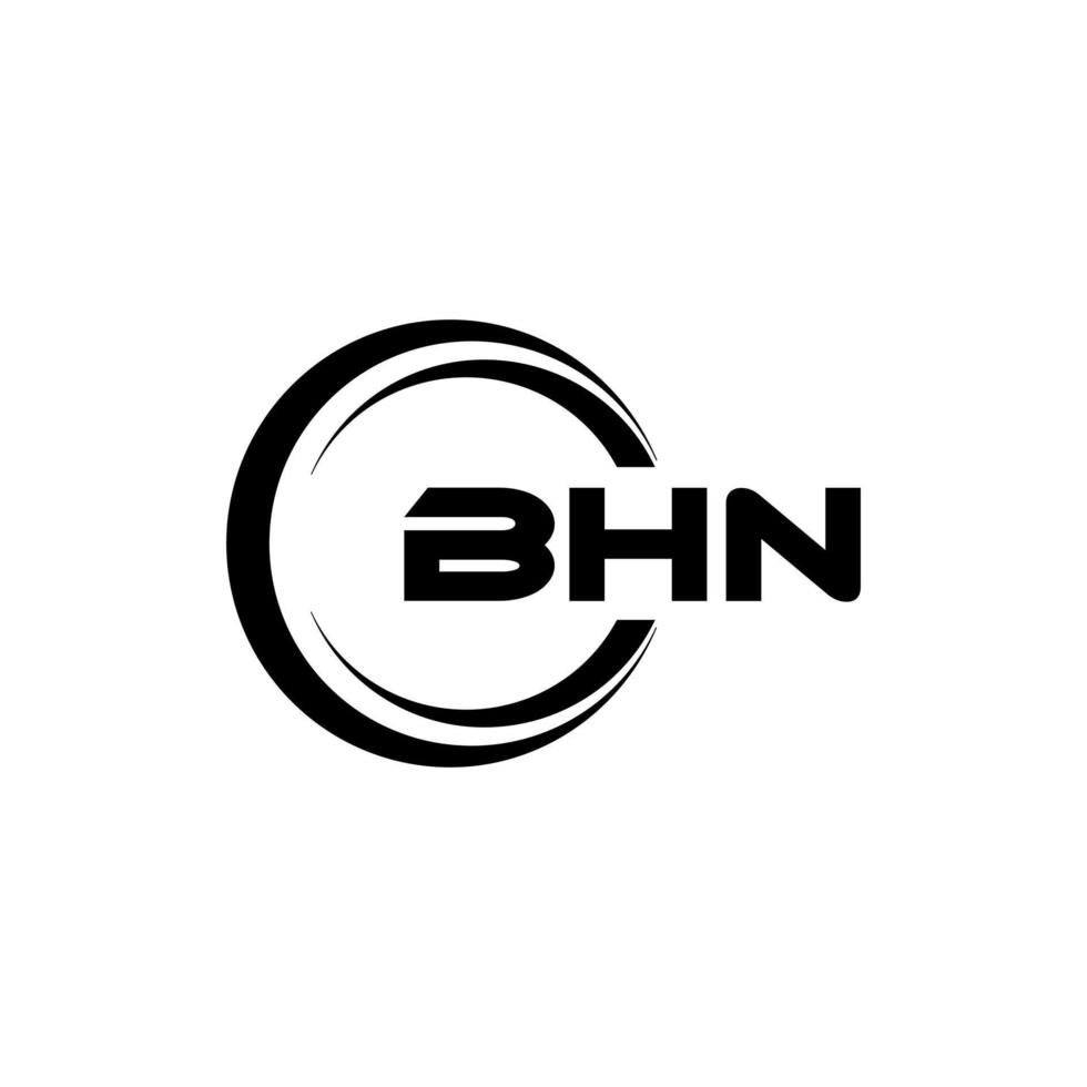 bhn lettera logo design nel illustrazione. vettore logo, calligrafia disegni per logo, manifesto, invito, eccetera.