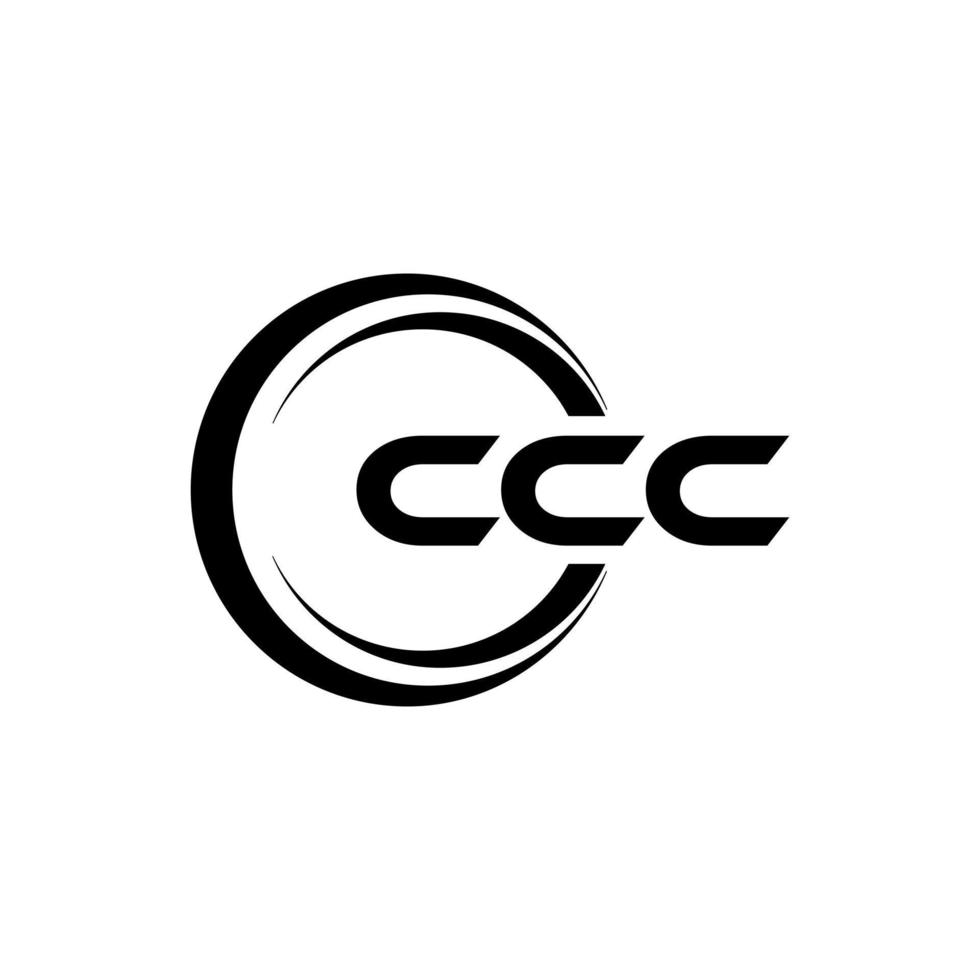 ccc lettera logo design nel illustrazione. vettore logo, calligrafia disegni per logo, manifesto, invito, eccetera.