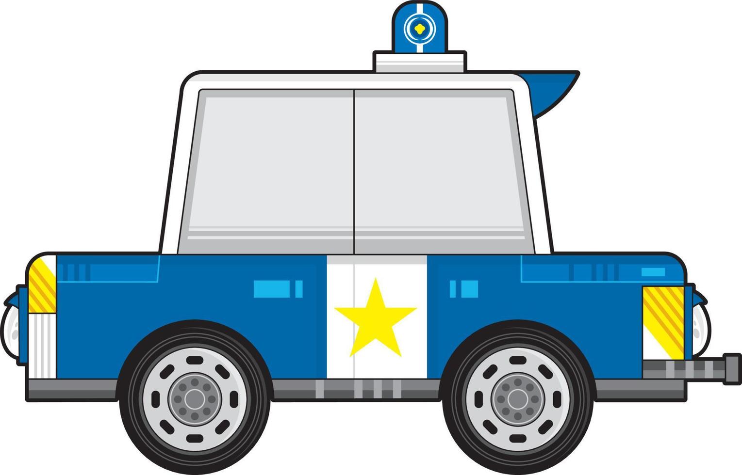 cartone animato polizia auto illustrazione vettore