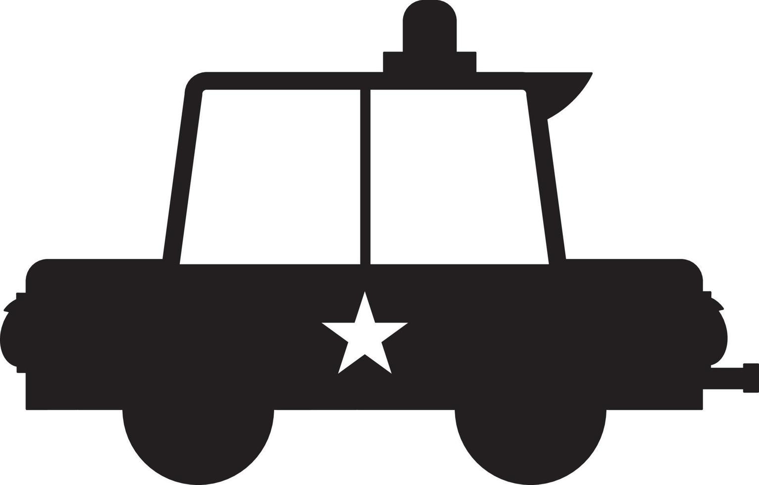 cartone animato polizia auto silhouette vettore