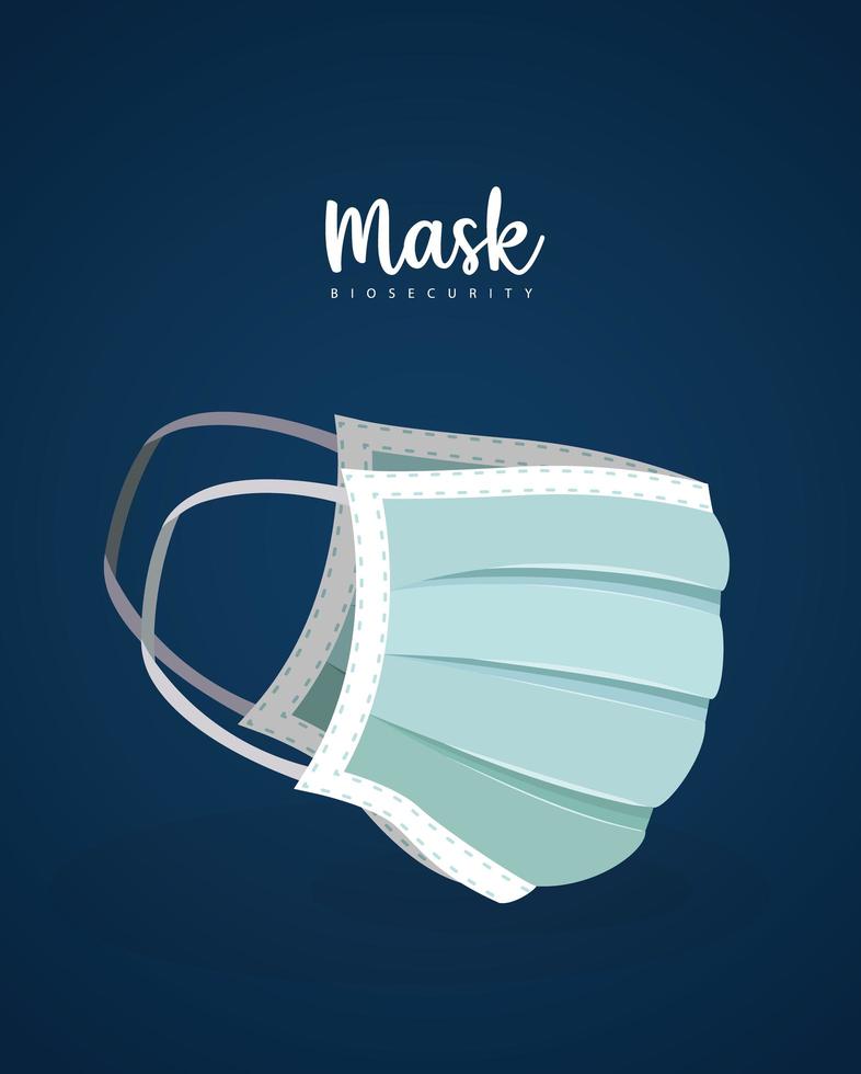 disegno vettoriale maschera medica blu