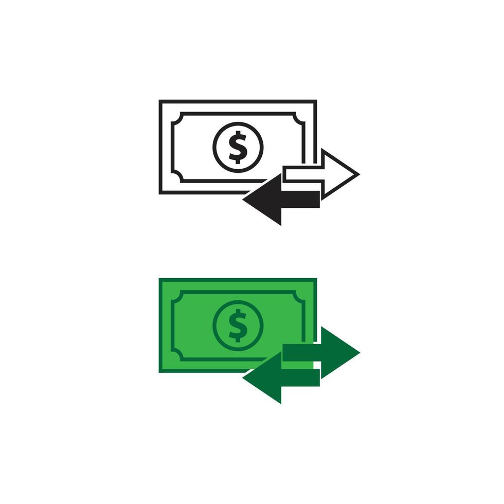 i soldi dollaro logo icona illustrazione colorato e schema vettore