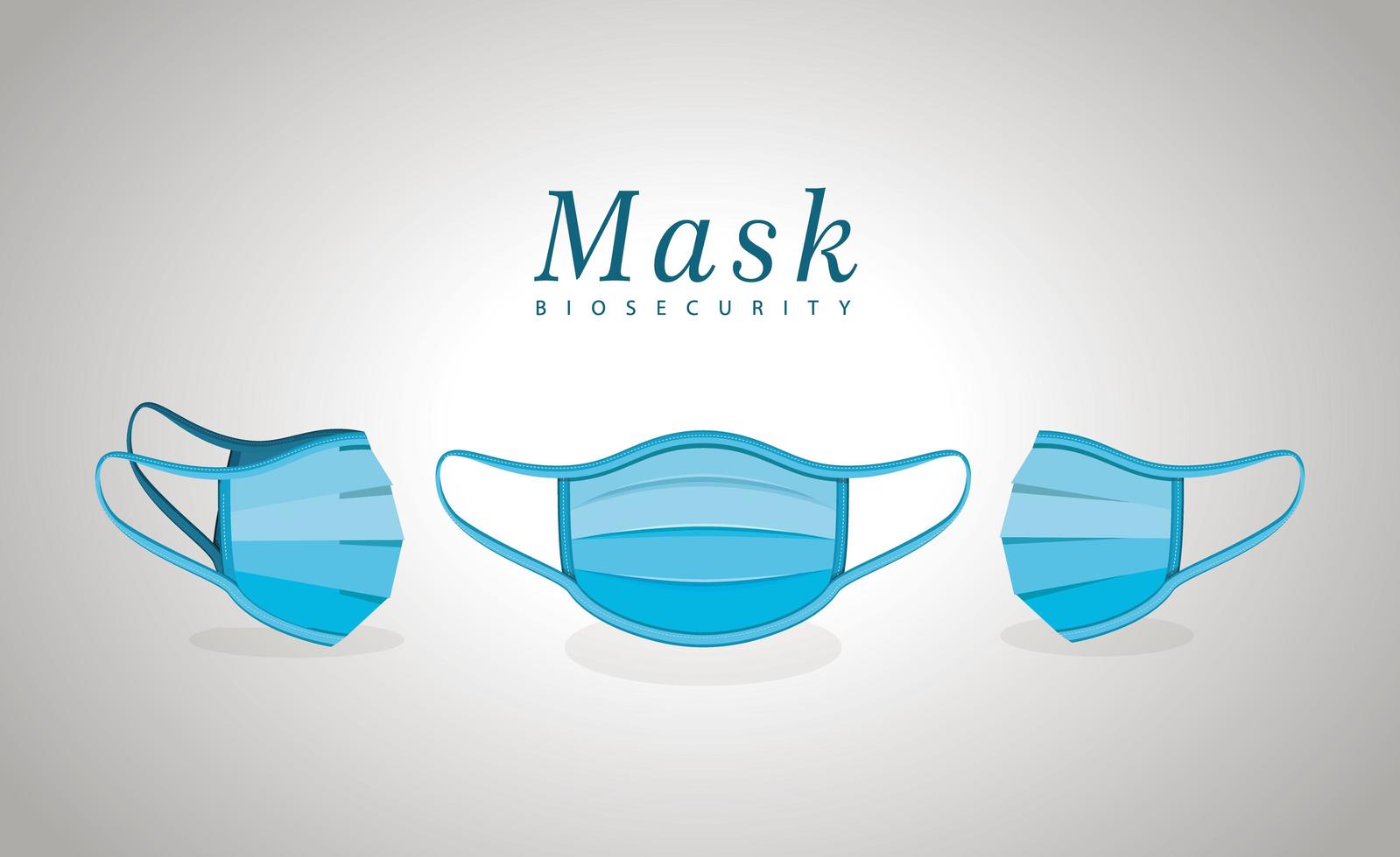 disegno vettoriale di maschere mediche blu