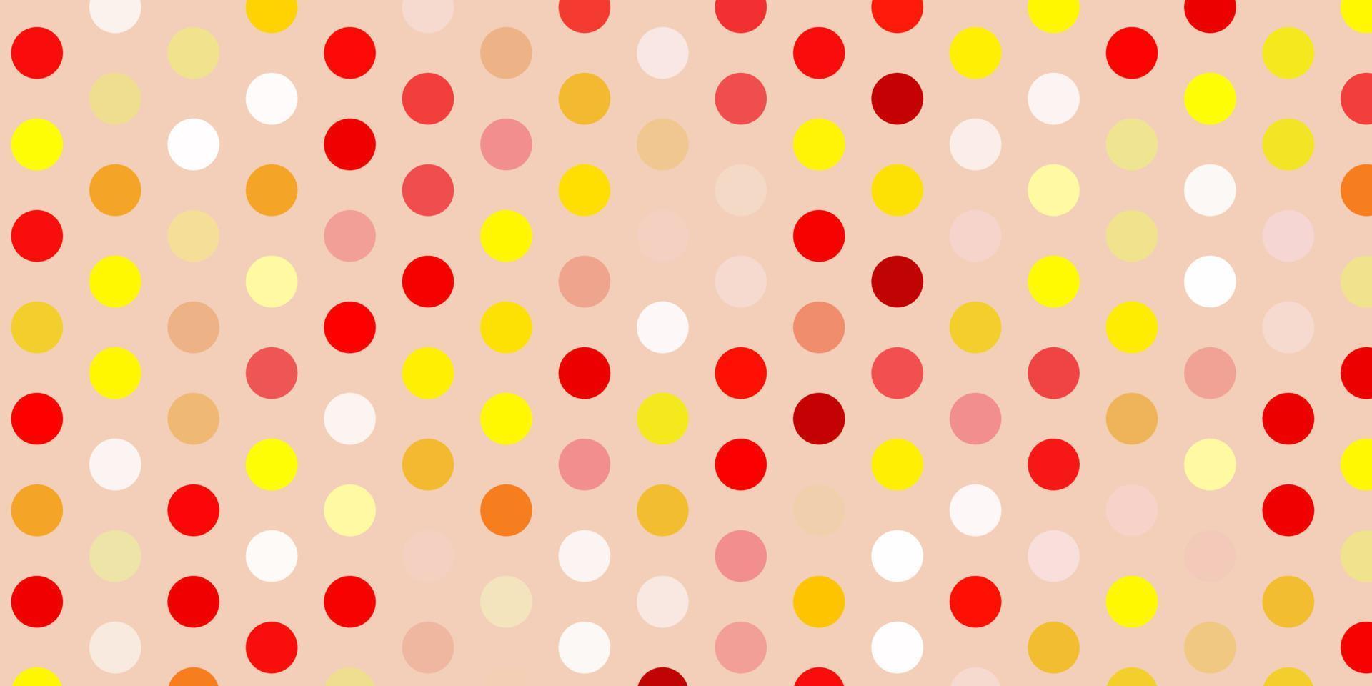 modello vettoriale rosso chiaro, giallo con cerchi.