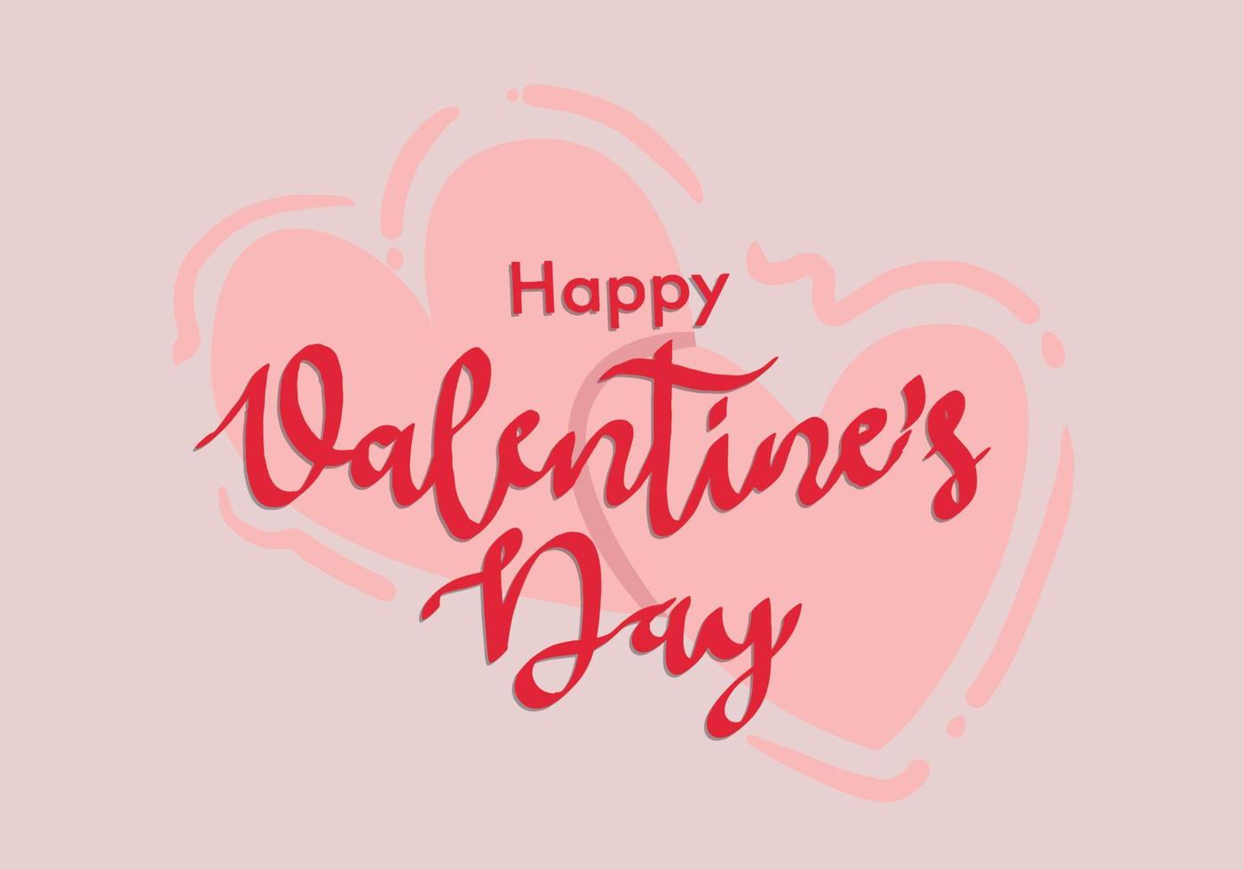 contento san valentino giorno tipografico lettering isolato su sfondo con cuore. illustrazione di un' San Valentino giorno carta. vettore