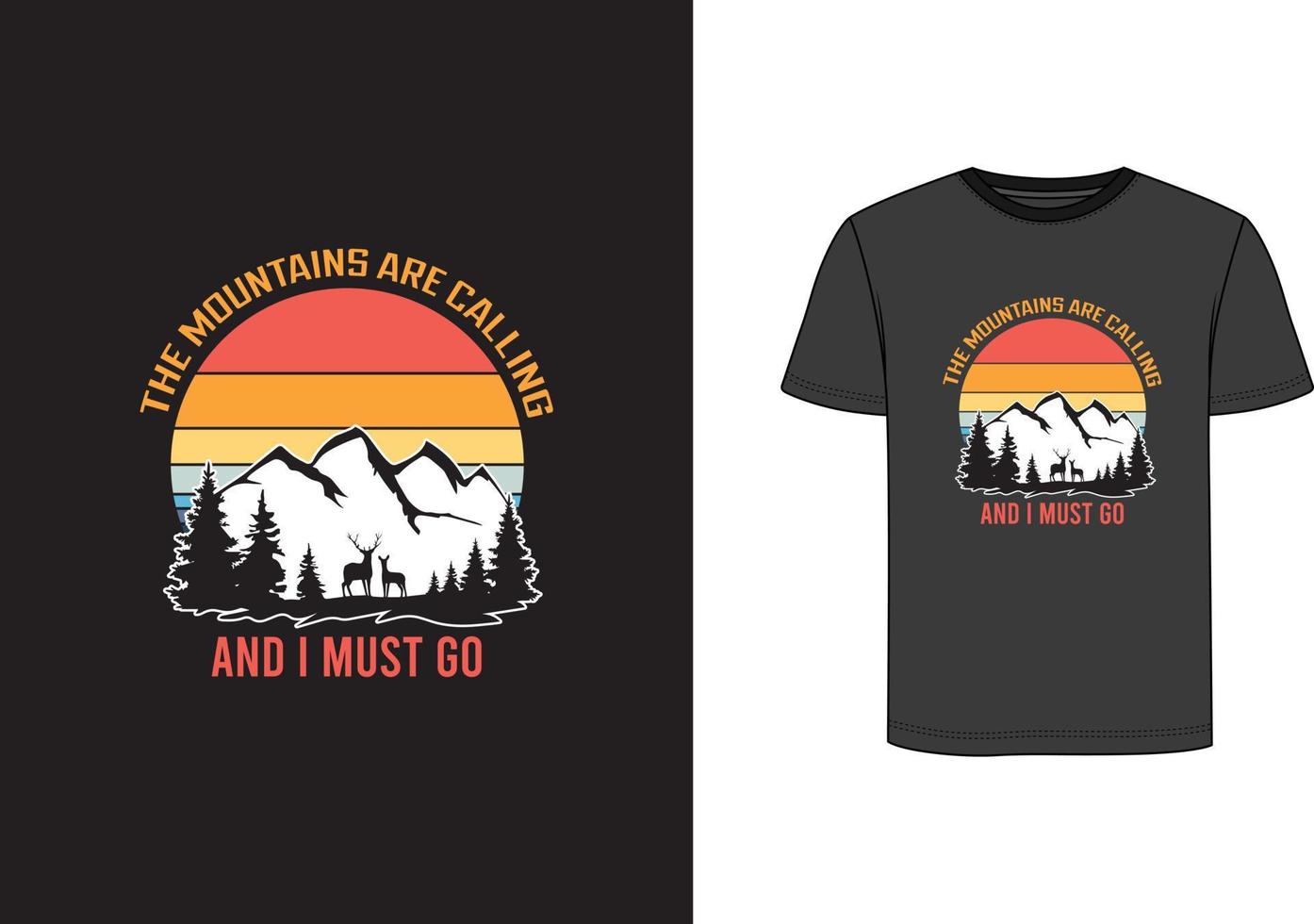 design t-shirt avventura in montagna vettore