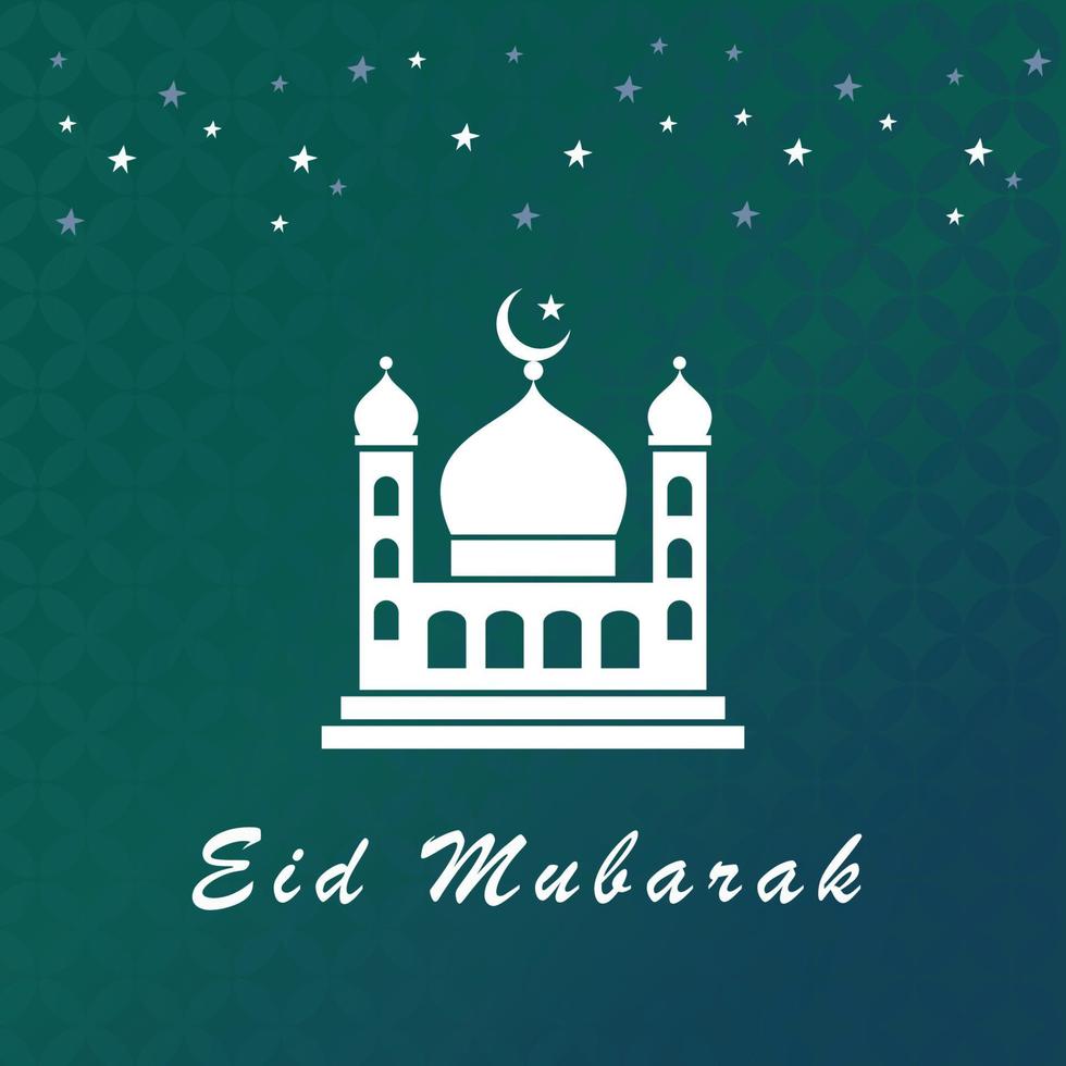 bellissimo eid mubarak saluti carta vettore