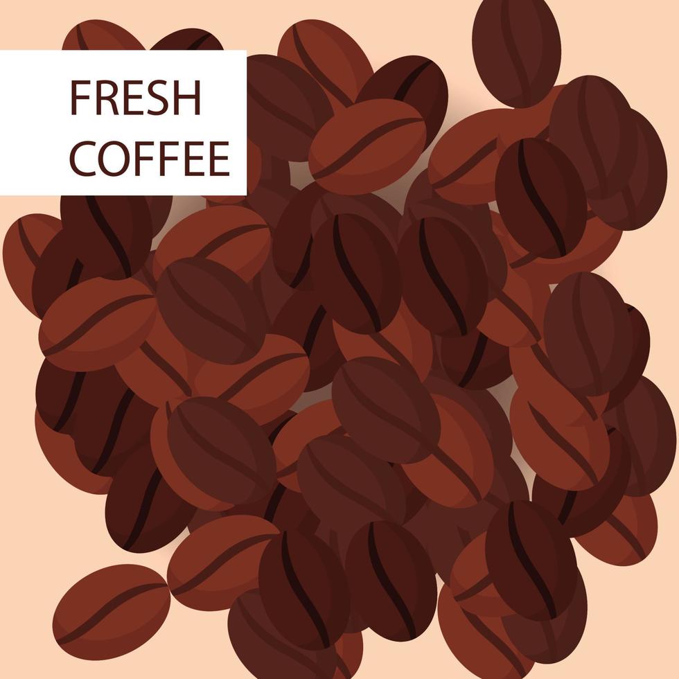 vettore illustrazione di caffè fagioli, caffè fagioli macro sfondo