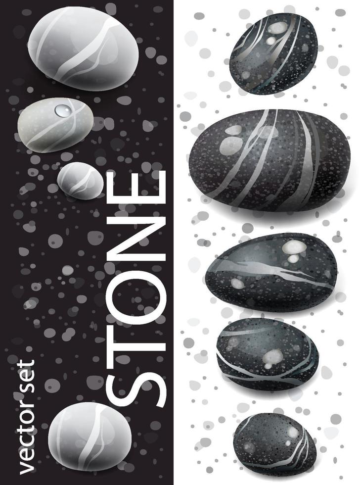 nero e bianca pietre vettore