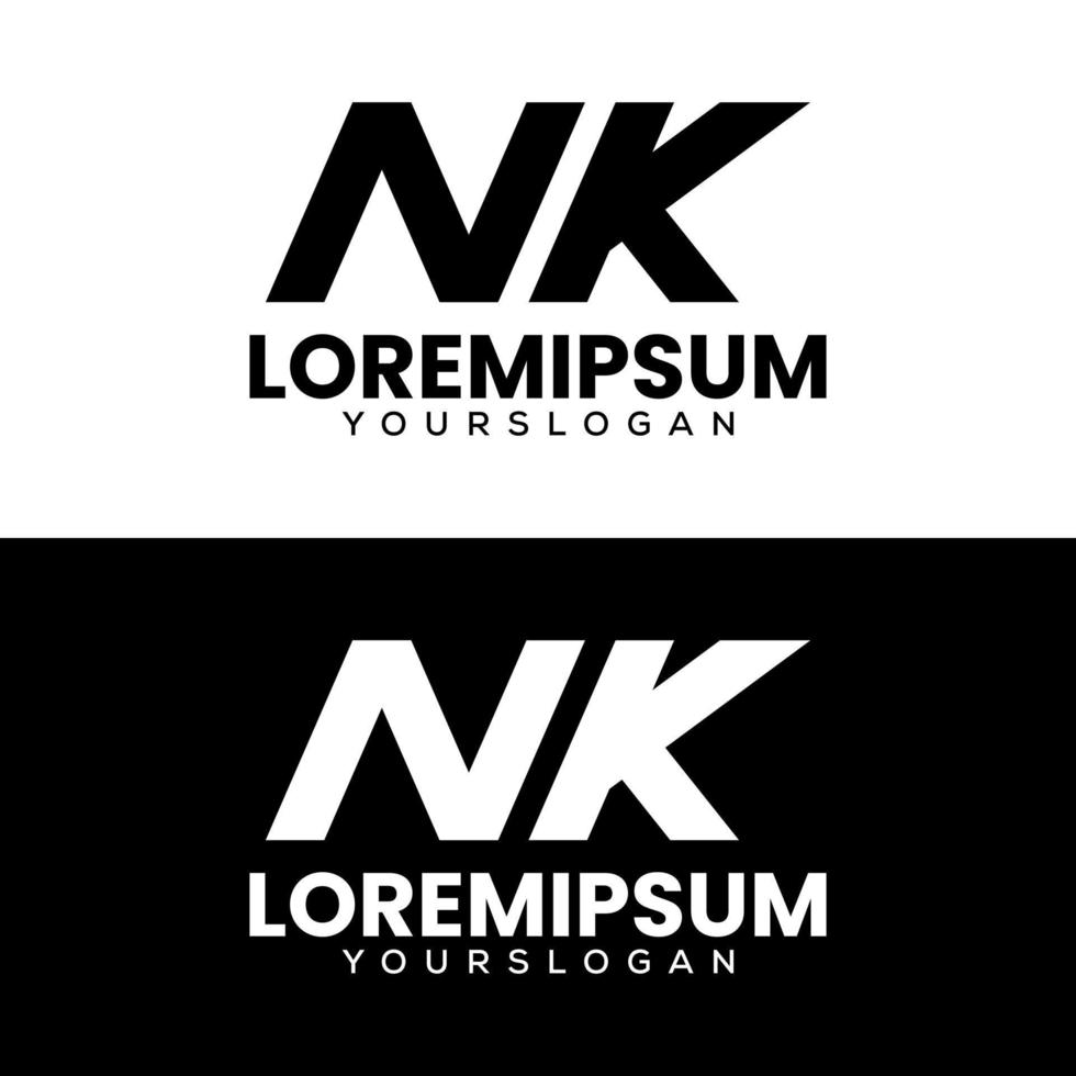 lettera n K logo design vettore