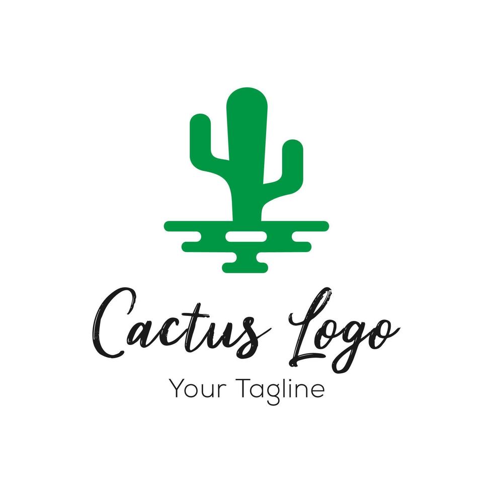 cactus logo design distintivo vettore illustrazione