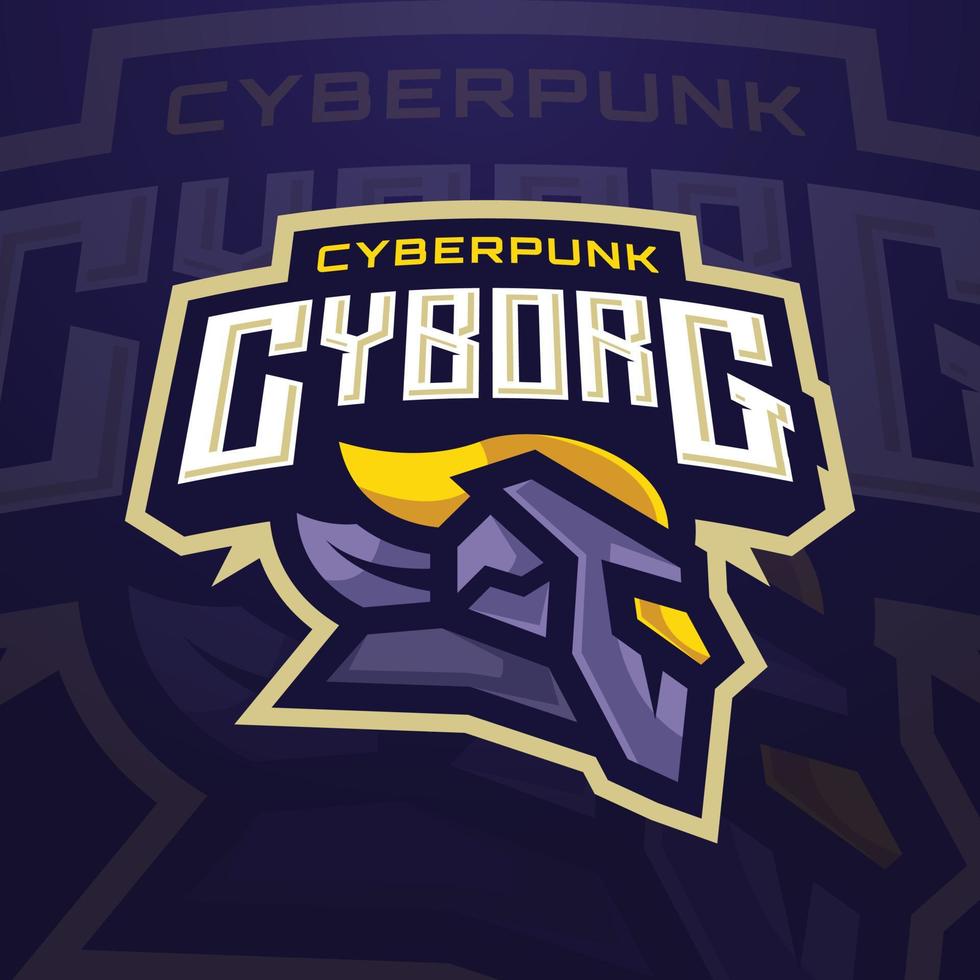 futuristico cyborg robot portafortuna personaggio logo per e-sport torneo o gioco squadra vettore