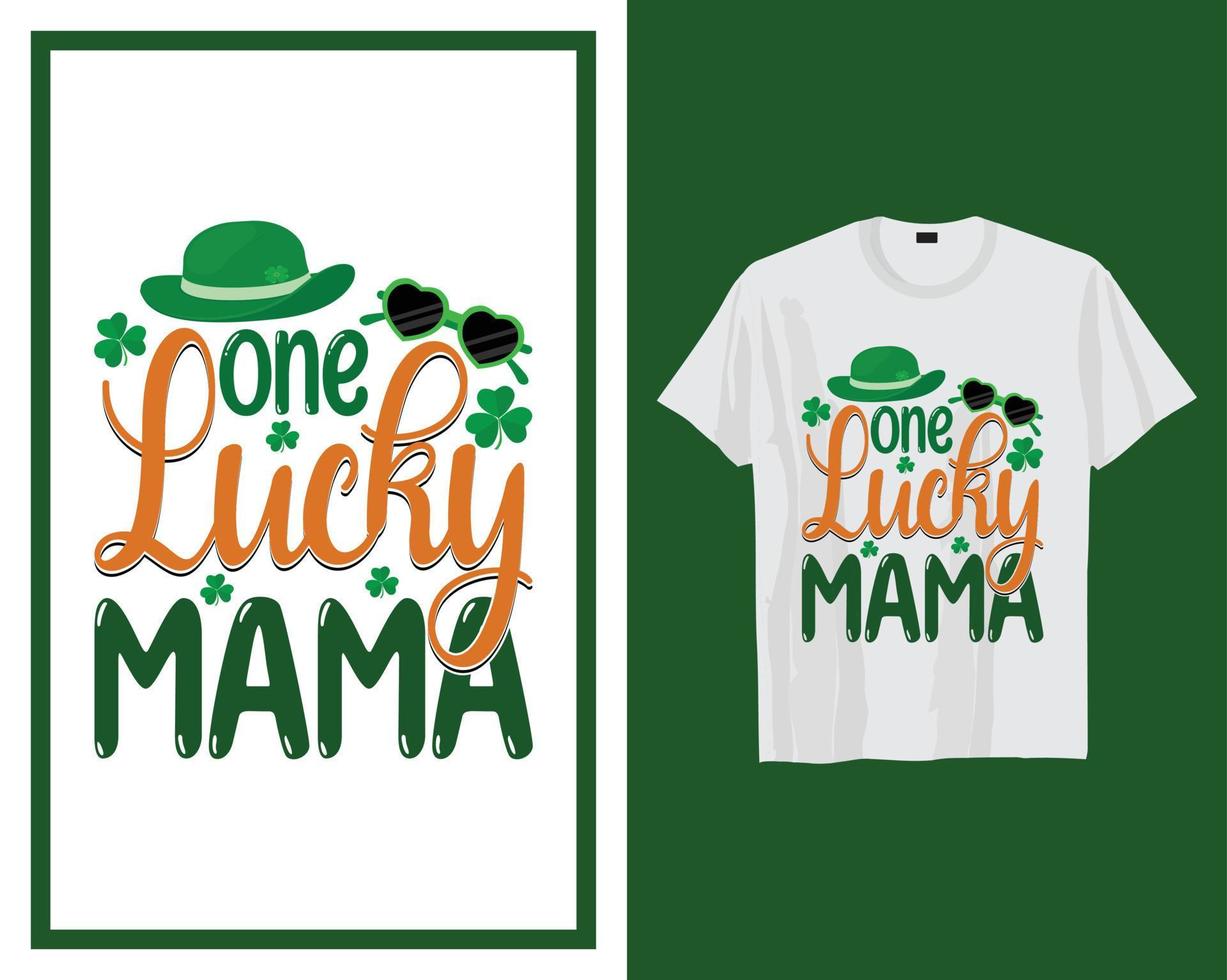 uno fortunato mamma st Patrick giorno t camicia tipografia design vettore illustrazione