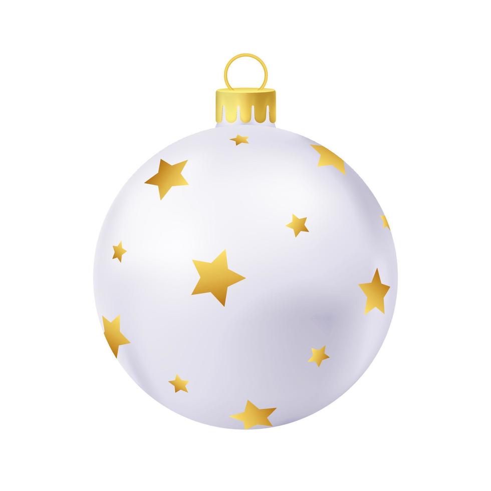 grigio Natale albero palla con oro stella vettore