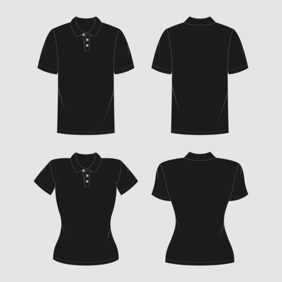 nero schema polo camicia modello vettore