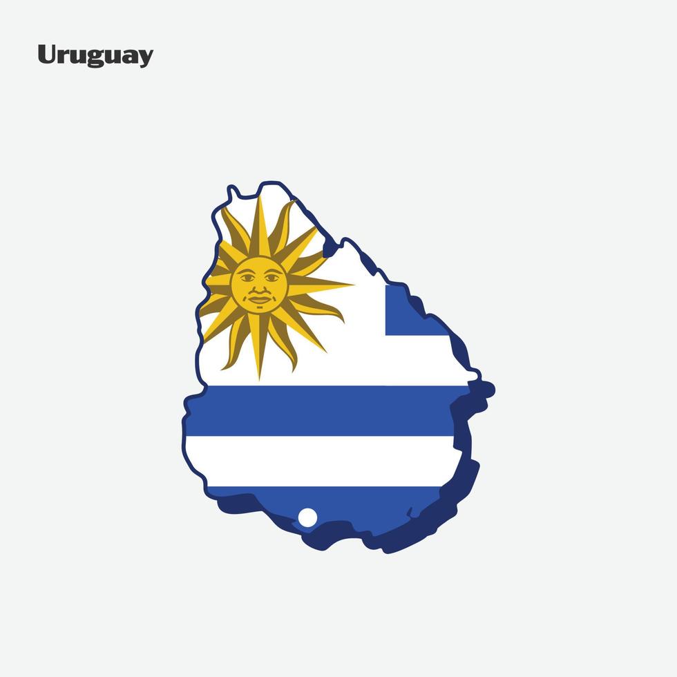 Uruguay nazione bandiera carta geografica Infografica vettore