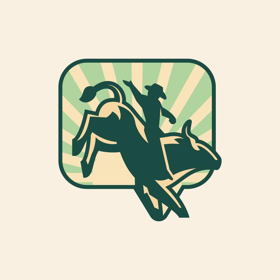 Chiacchierare rodeo logo vettore