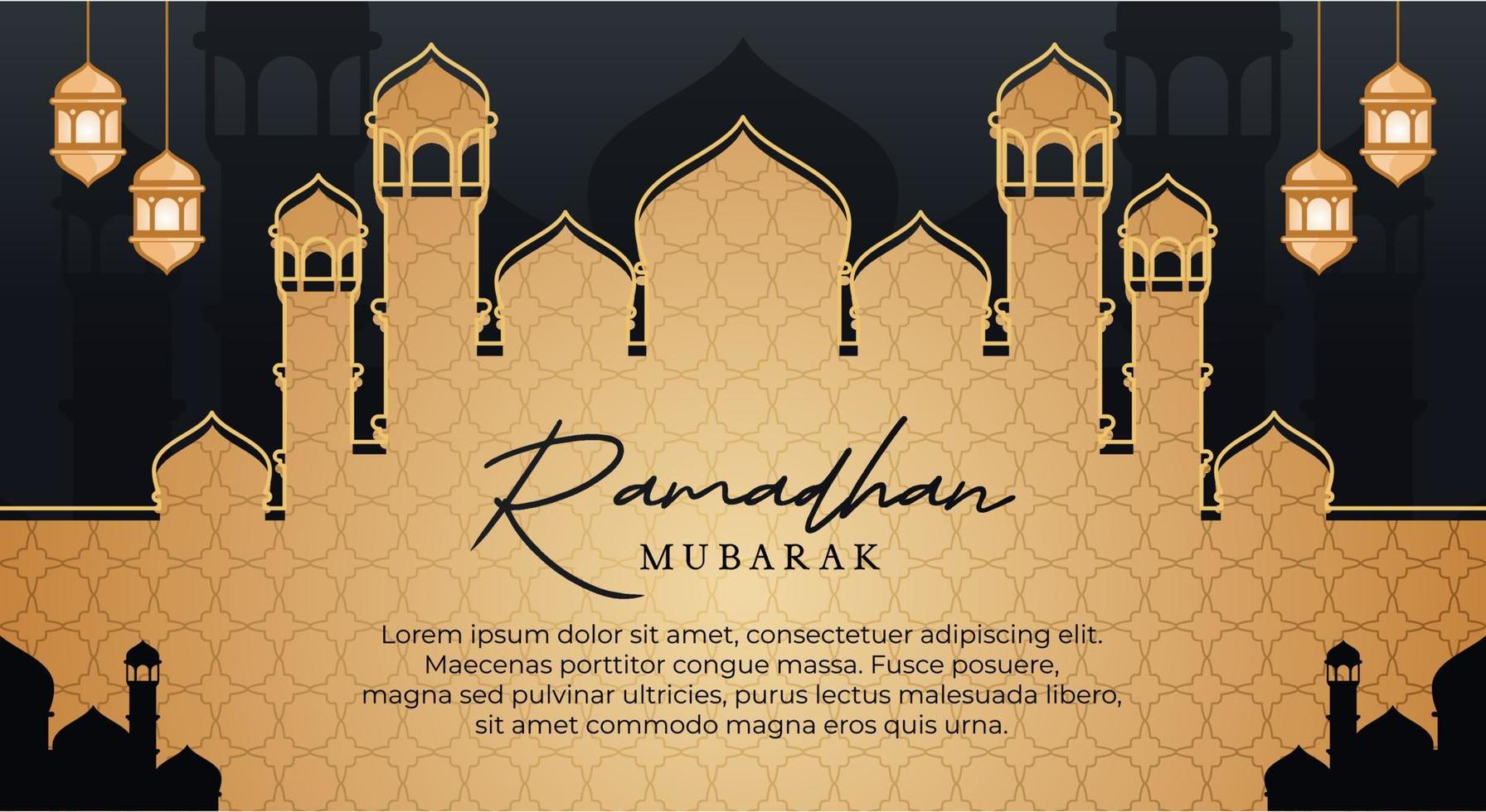 Ramadan islamico Festival religioso bandiera modello vettore