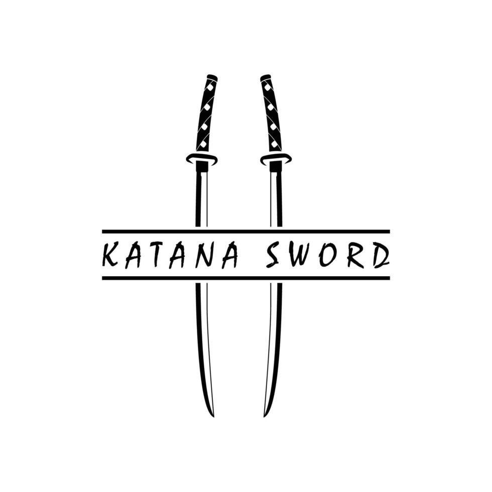 katana spada logo, Vintage ▾ vettore illustrazione, design moderno giapponese spada di katana logo concetto