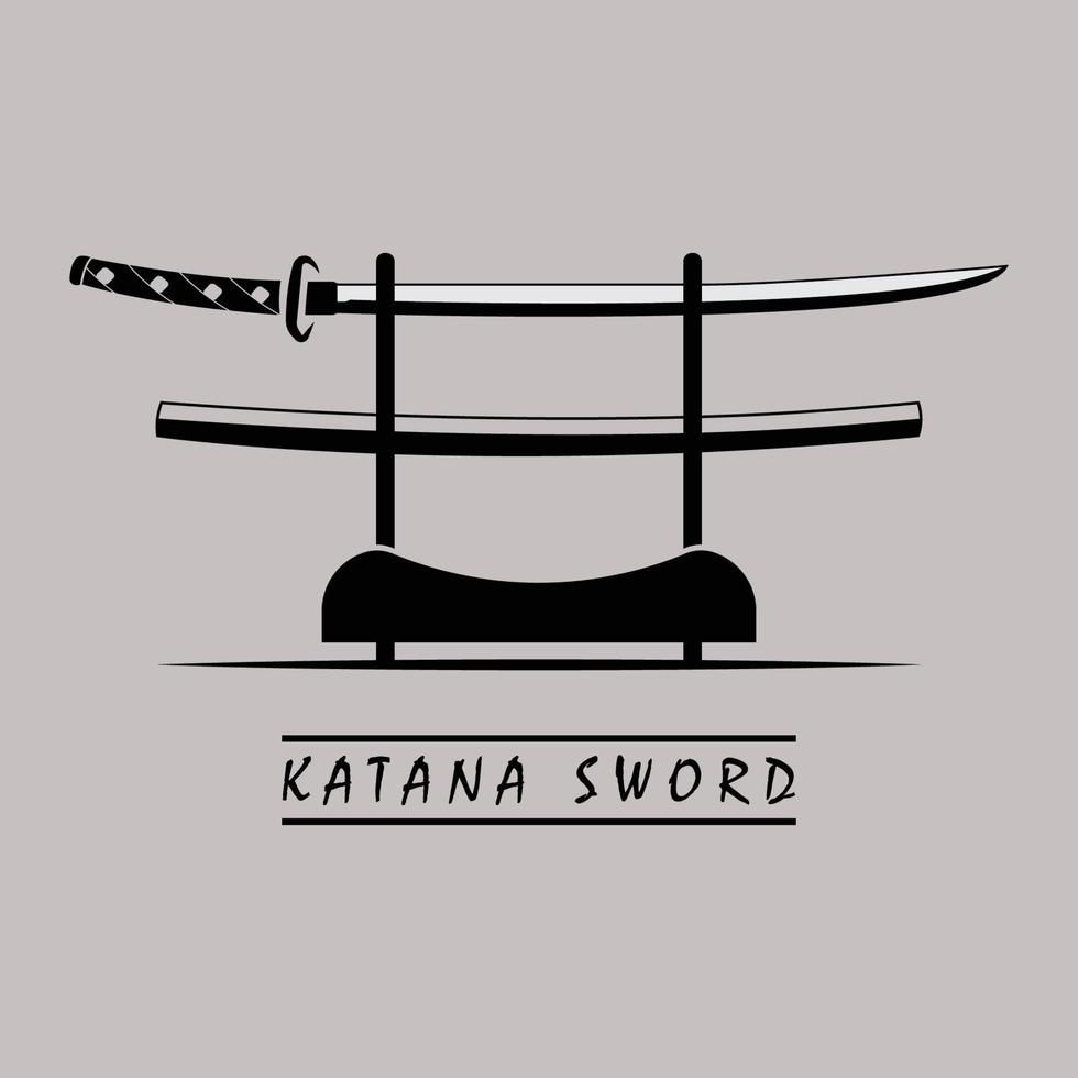 katana spada logo, Vintage ▾ vettore illustrazione, design moderno giapponese spada di katana logo concetto