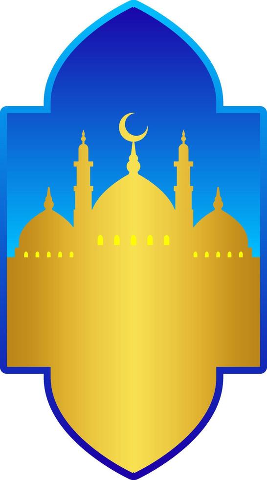 islamico design di moschea con d'oro colore per Ramadan saluto carta. sfondo elemento per design grafico Ramadan celebrazione nel musulmano cultura e Islam religione. islamico moschea per disposizione design vettore