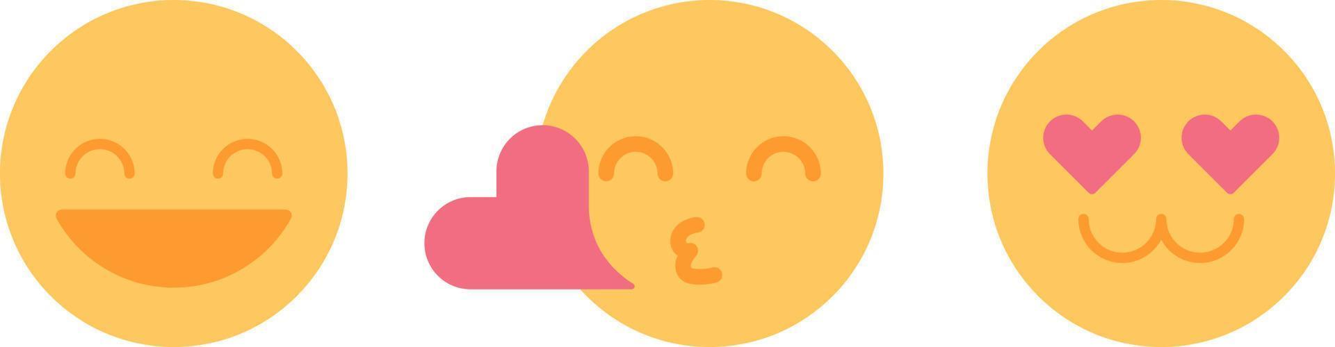 emoticon esprimendo positivo sentimenti semi piatto colore vettore icone impostare. modificabile pieno dimensioni elementi su bianca. semplice cartone animato stile individuare illustrazioni imballare per ragnatela grafico design e animazione