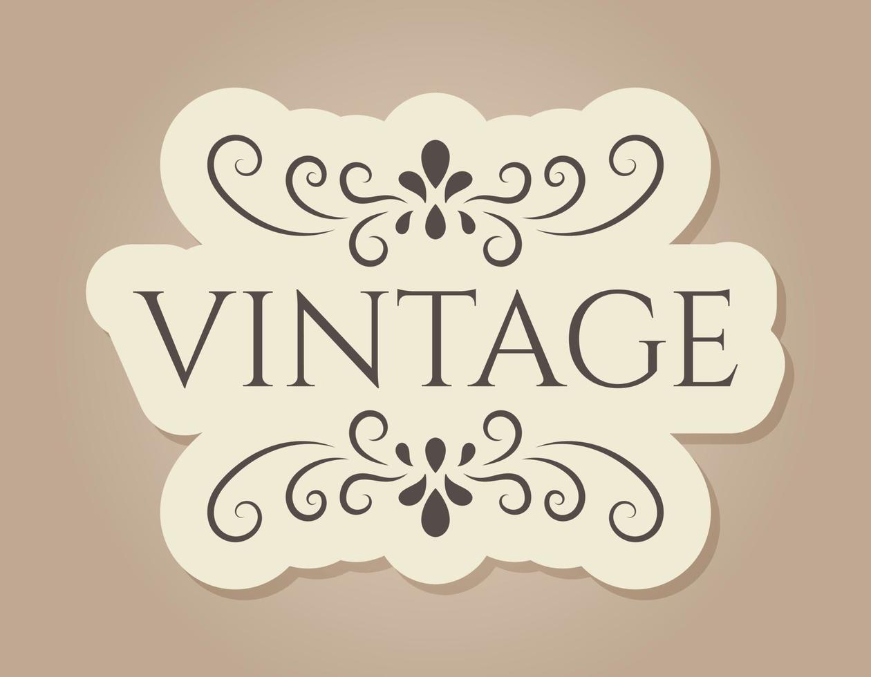 Vintage ▾ telaio decorato con turbinii modello. vettore isolato vecchio vittoriano striscione.
