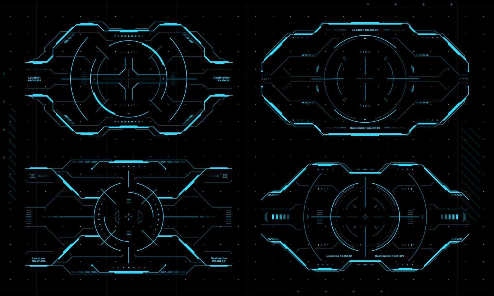 hud scopo controllo bersaglio cornici, ui interfaccia schermo vettore