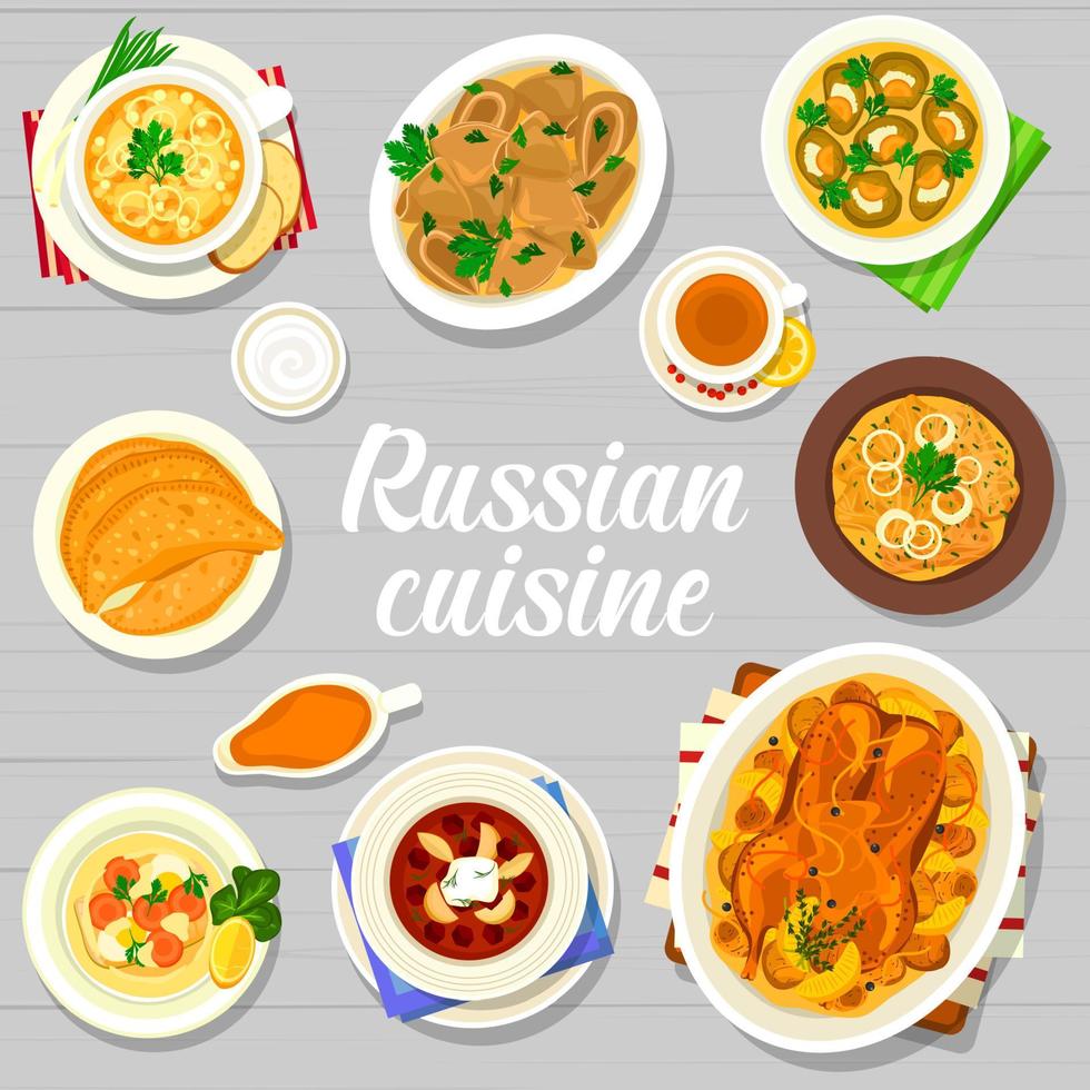 russo cucina ristorante pasti menù copertina pagina vettore