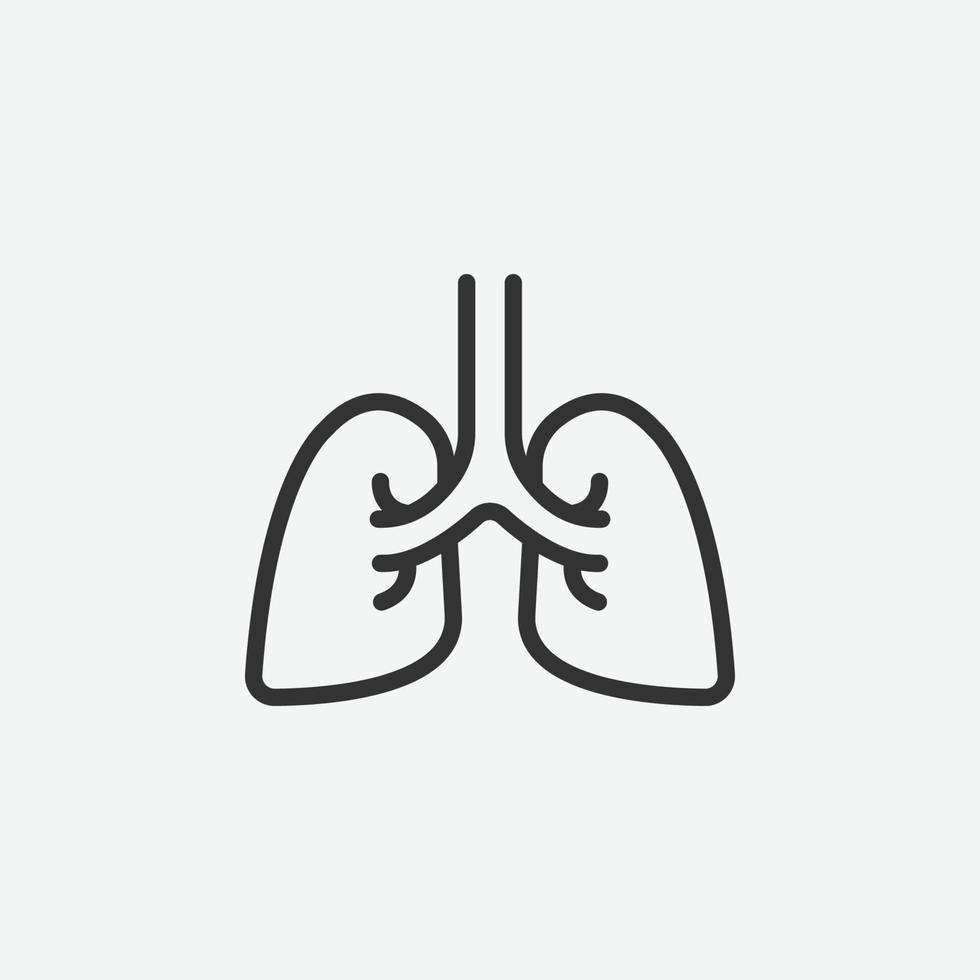 polmoni, umano, icona isolata di salute per la progettazione grafica e sito Web vettore